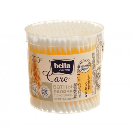 Ватные палочки BELLA 200шт Женьшень Cotton Care