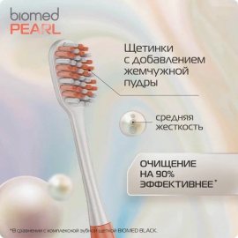Зубная щетка BioMed Pearl White Средняя щетинки с пудрой японского жемчуга