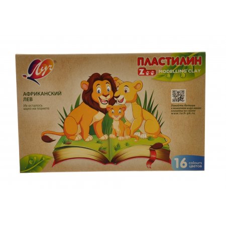 Пластилин ЛУЧ 16цв ZOO 240г