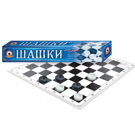 Игра настольная Шашки +поле в подарок 32х5х5см