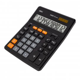 Калькулятор настольный 12 разрядов DELI EM888,черный,15х20