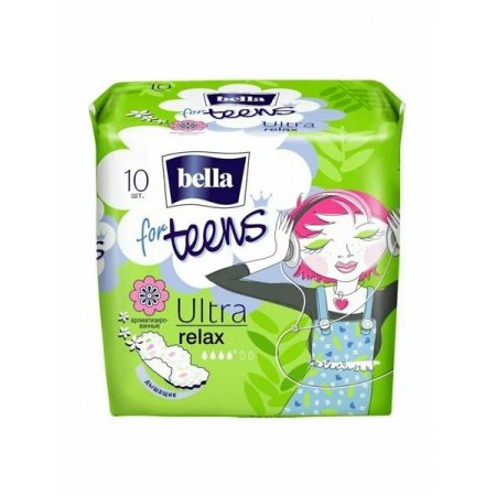 Прокладки BELLA For Teens 10шт Ultra Relax супертонкие с аром.зелен.чая