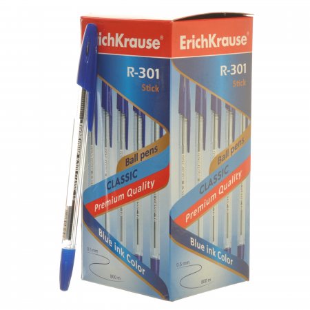 Ручка ER.KRAUSE Шариковая Синяя Classic Stick 1.0мм вен.колп R-301 43184