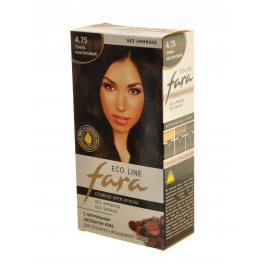 Крем-краска для волос FARA Eco Line стойкая без аммиака 4.75 Темно-каштановый с натур.экстрактом кофе