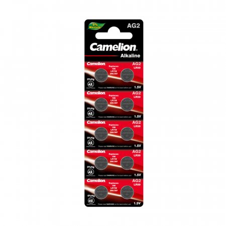 Батарейка CAMELION для часов AG2-BP10 396A/LR726/196 Mercury Free 0%Hg 10шт