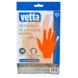 Перчатки VETTA резиновые повышенной прочности р.M спец.д/уборки Оранж.