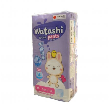 Подгузники-трусики WATASHI 9-14кг 42шт 4L, jambo-pack