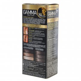 Крем-краска для волос GAMMA Perfect Color стойкая 5.0 Пленительный шоколад Окисл.крем 6%