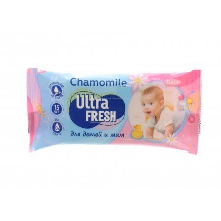 Салфетки влажные для детей и мам Ultra Fresh Baby 15шт