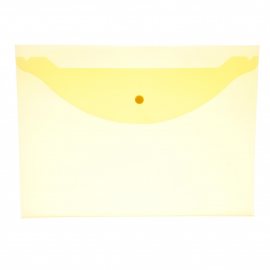Папка-конверт ATTOMEX А4 с кнопкой 120мкм Желтая полупрозрачная