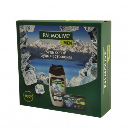 Подарочный набор PALMOLIVE Men (Гель д/душа 250 Арктич.ветер+Т/м 90) Арктич.Ветер и Северный океан