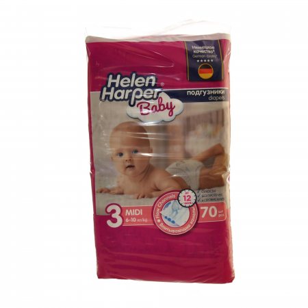 Подгузники HELEN HARPER Baby 6-10кг 70шт midi 3