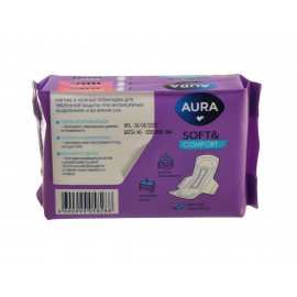 Прокладки AURA 6шт Night Soft&Comfort,ультратонкие,32см