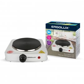 Электрическая плита ERGOLUX дисковая 1 конфорка 1000Вт ELX-EP03-C01 белая