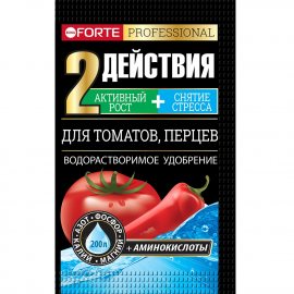 Удобрение BONA FORTE Водорастворимое для томатов и перцев азот,фосф,желез,калий,аминокислоты 100г