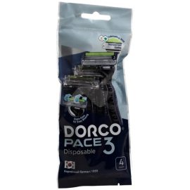 Станок бритвенный DORCO PACE3 4шт одноразовый плавающая головка 3лезв.,увл.полос.