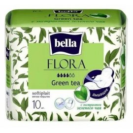 Прокладки BELLA FLORA гигиенические 10шт Green tea