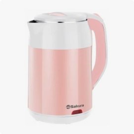Чайник SAKURA 1.8л электр. бел/розовый